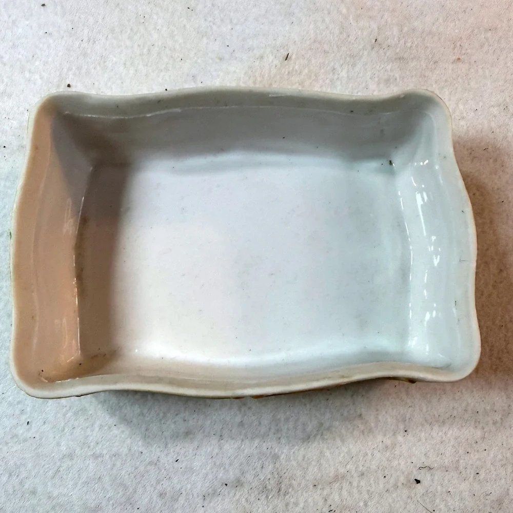 Vintage Porcelain Trinket Box 3D Floral Gold Trim Cream Pink Cottagecore Decor